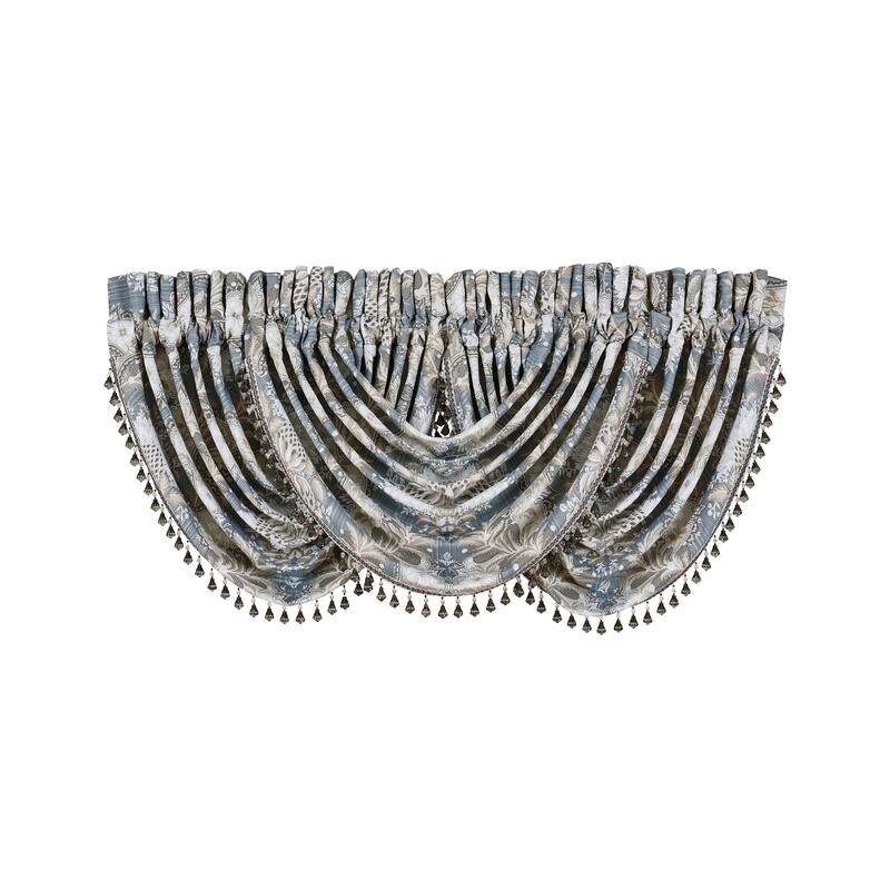 J. Queen New York Crystal Palace Window Waterfall Valance - French Blue