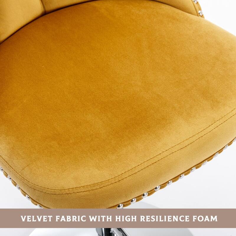 Velvet Upholstered Nailheads Tufted Swivel Bar Stools (Set of 6)