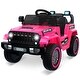 preview thumbnail 13 of 22, Kids Ride On Truck Car, 12V Battery Powered Electric Vehicle with Remote Control Pink