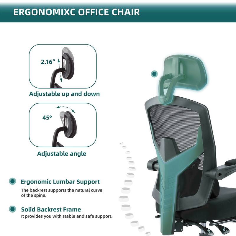 Breathable Mesh Recliner with Adjustable Lumbar Support