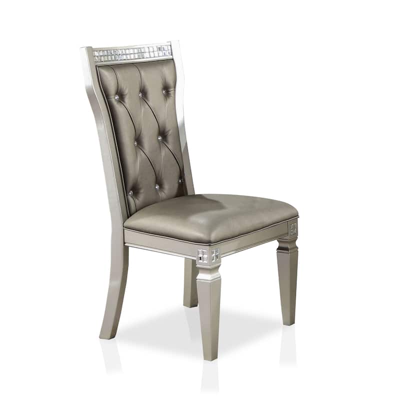 Medlee Modern Faux Leather Tufted Side Chair Furniture of America (Set of 2)