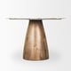 preview thumbnail 3 of 7, Allyson Round Medium Brown w/ Pink Marble Pedestal Dining Table - 42.0L x 42.0W x 30.0H