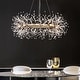 preview thumbnail 1 of 7, Liria 9-Light Brushed Silver-ish Champagne Beads Firework Chandelier