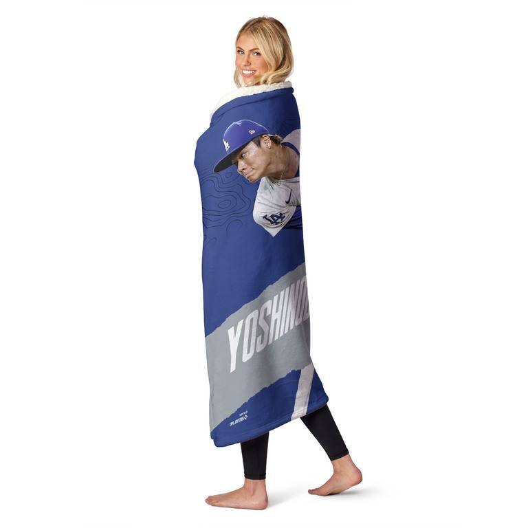 MLB Los Angeles Dodgers Player Silk Touch Sherpa Throw Blanket On
