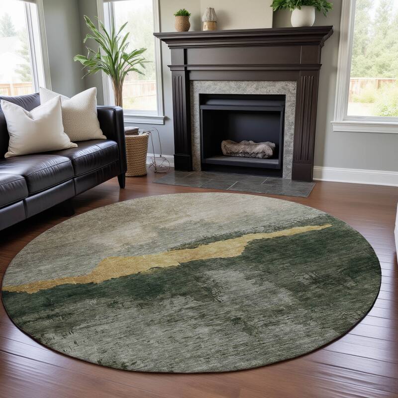 Premium Washable Super Soft Modern Chic Mayfield Rug - Fern - 8' x 8'