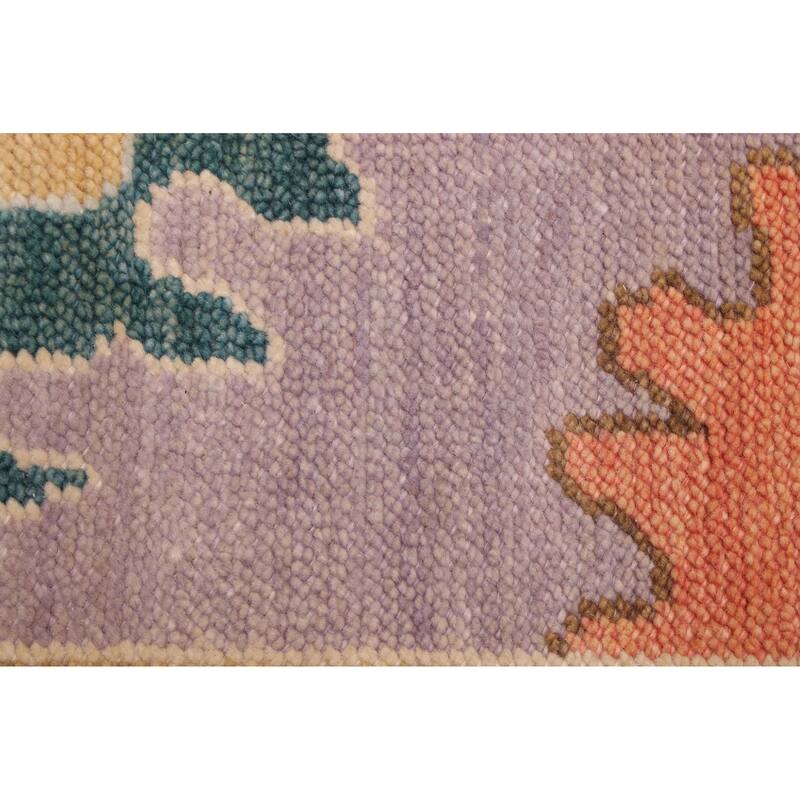 ECARPETGALLERY Hand-knotted Modern Oushak Violet Wool Rug - 8'11 x 11'11