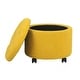 preview thumbnail 4 of 20, Adeco 20" Wide Button Tufted Round Storage Ottoman with Casters