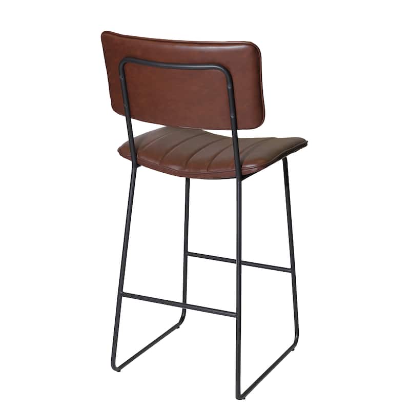 Steve Silver Tallon Metal and Faux Leather Bar Stool