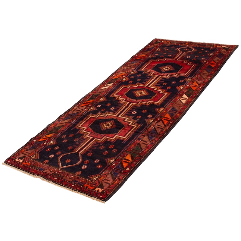 ECARPETGALLERY Hand-knotted Konya Anatolian Navy Wool Rug - 3'9 x 9'4
