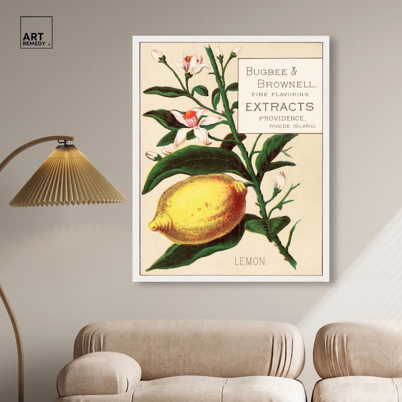 Lemon Canvas by Art Remedy, Gallery Wrapped