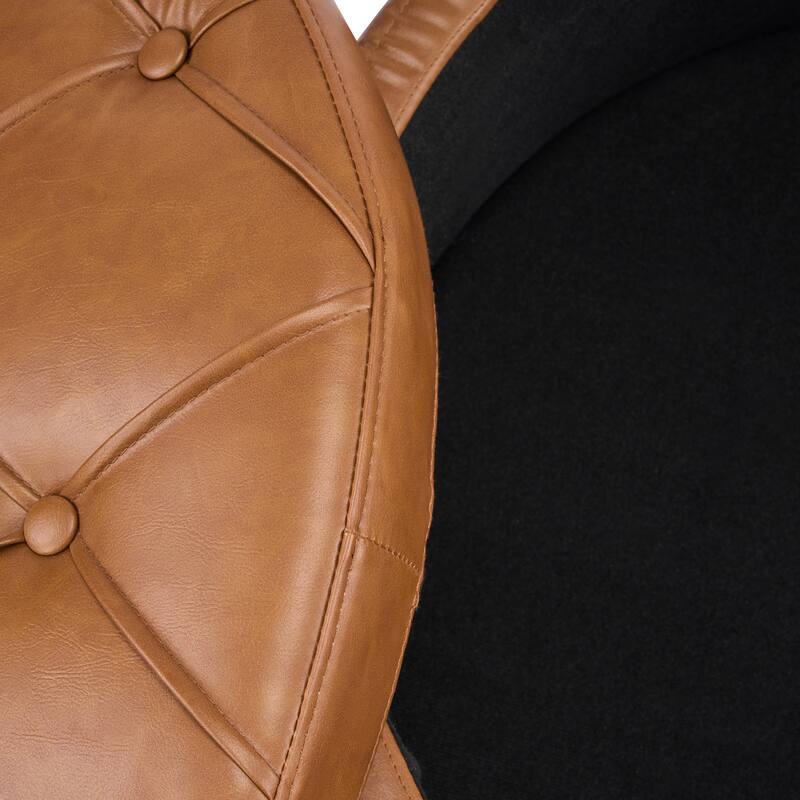 Christopher Knight Home - Mollet Mid-Century 32.28" Upholstered Tufted Round Hidden Storage Ottoman with Reversible Wood Lid