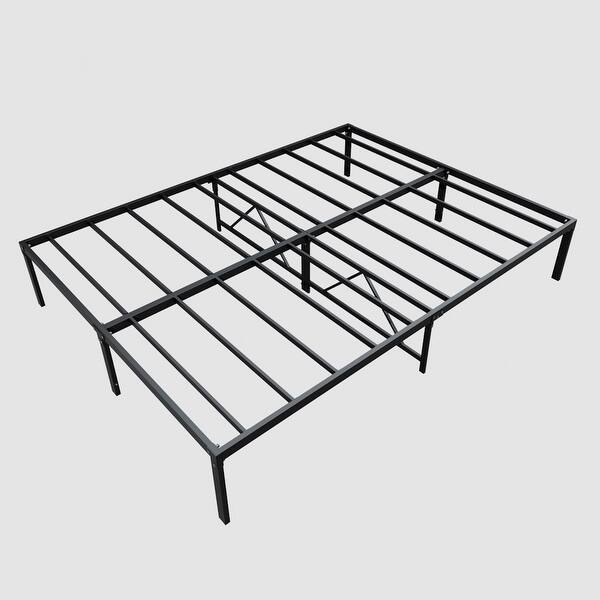 Noiseless Metal Bed Frame with Storage Underneath and Center Cross