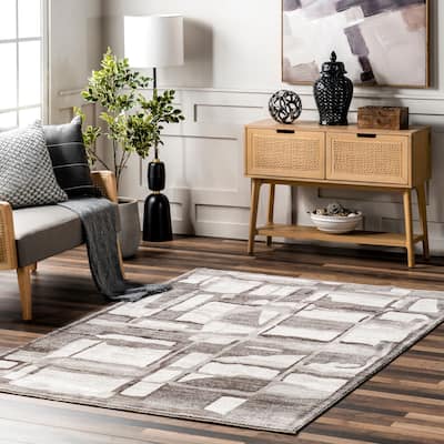 Nuloom Chrissie Abstract Shapes Fringe Area Rug
