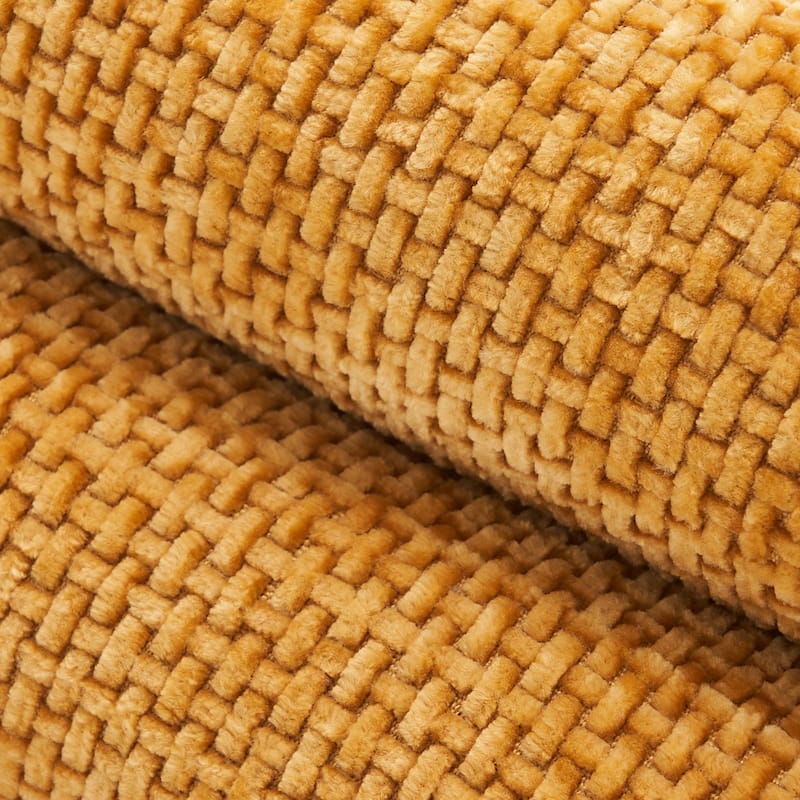 Polyester fiber Sofa Upholstered Couch with Golden Metal Legs