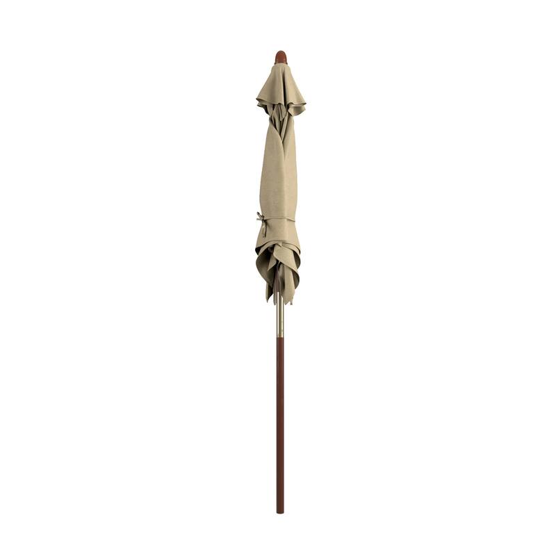 Port Lavaca 6ft Square, Sunbrella Fabric Wooden Patio Umbrella by Havenside Home, Base Not Included