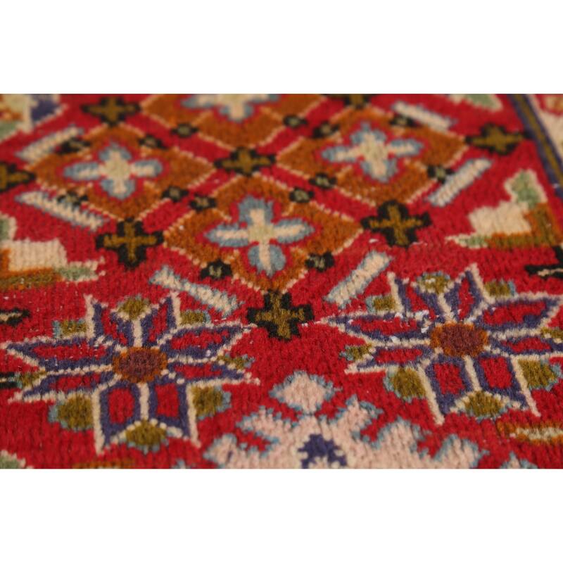 Hand Knotted Oriental 100% Wool Carpet Traditional Geometric Navy Blue & Blues Najafabad Area Rug - 12' 10'' X 9' 1''