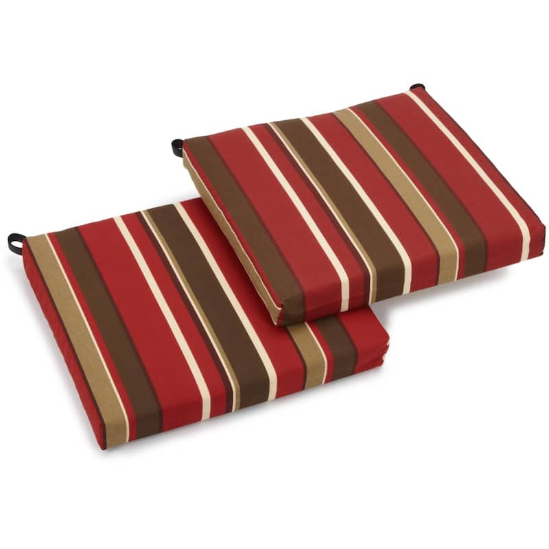 20-inch by 19-inch Indoor/Outdoor Chair Cushions (Set of 2) - 20 x 19 - Montserrat Sangria
