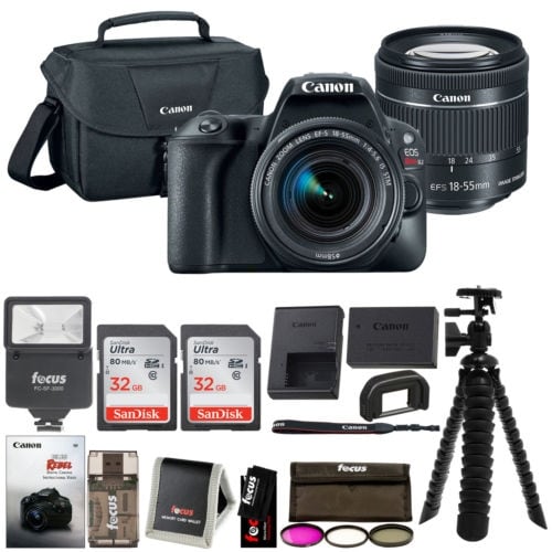 Canon EOS Rebel SL2 SLR Camera w/ 18-55mm f/4 STM Lens + Canon Bag & 64GB Bundle