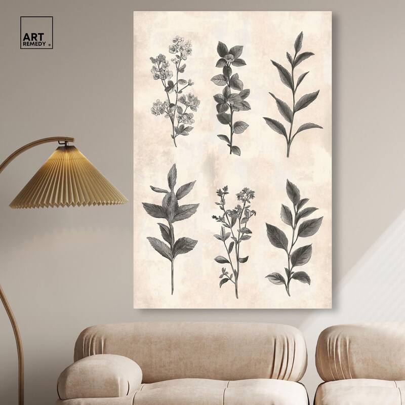 Sepia Stems Canvas by Art Remedy, Gallery Wrapped