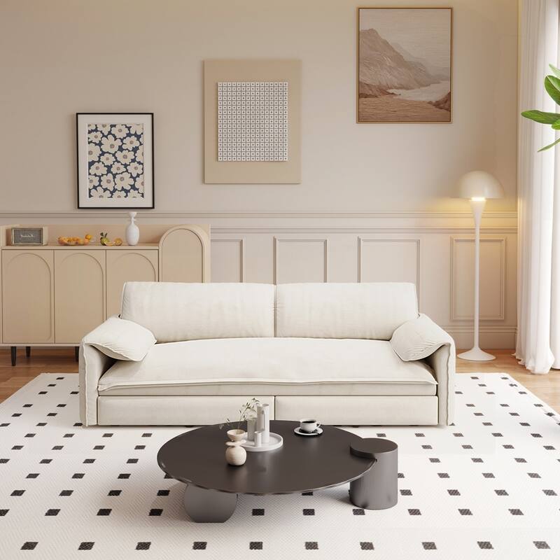 Convertible Sleeper Sofa Multi-Functional Velvet Loveseat Bed