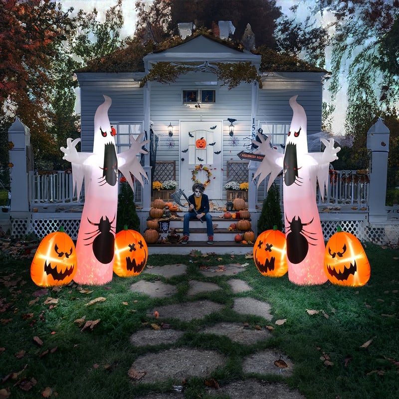 8FT Pumpkin Spider Ghost Inflatable Halloween Outdoor Decorations