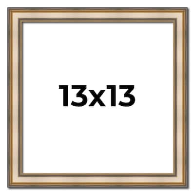 13x13 Frame Gold Solid Wood Shadow Box Width 1.5 Inches | Interior Frame Depth 2 3/8 Inches