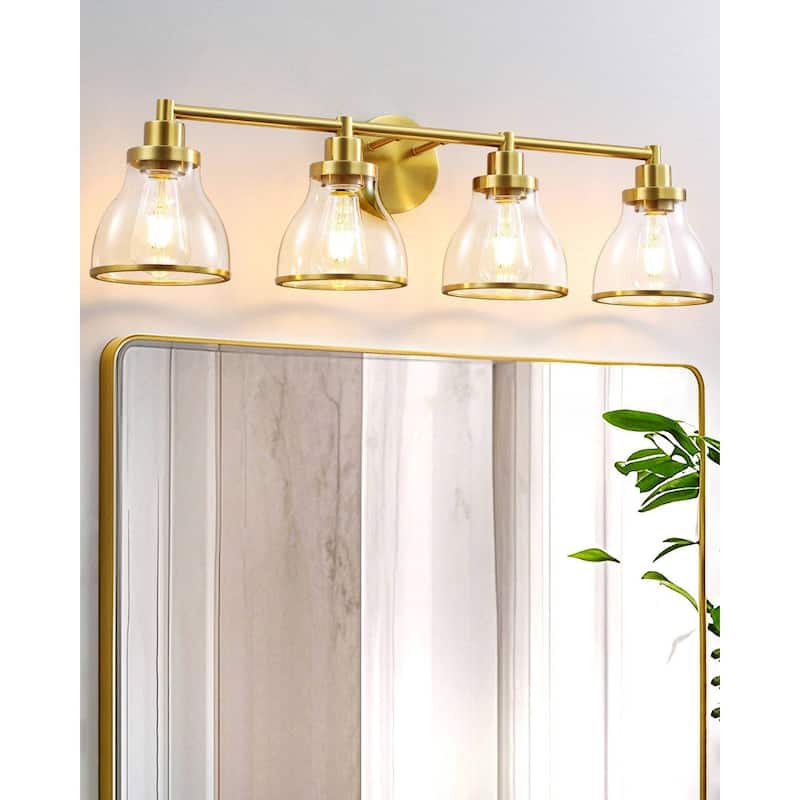 Hermosa Gold 4-Light Bathroom Vanity Light