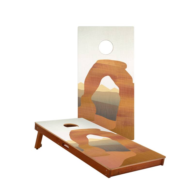 Arches National Park Solid Mahogany All-Weather Cornhole Boards - Resin Bags - Add Carrying Case