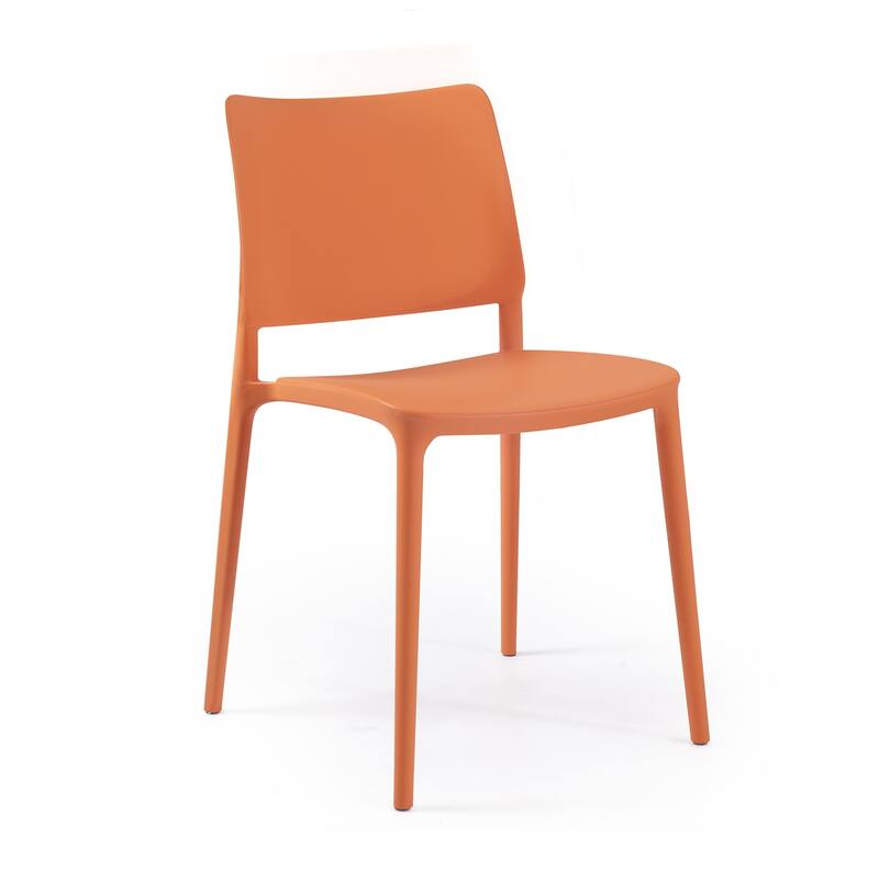 WRGHOME Modern Stacking Patio Dining Side Chair Indoor/Outdoor (Set of 2) - 31.30'' H X 19.29'' W X 21.06'' D