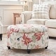 preview thumbnail 31 of 64, Tufted Large Round Storage Ottoman Footrest Beige/ Grey/ Blue Red Floral