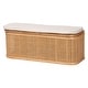 preview thumbnail 1 of 10, Ishana Bohemian Natural Rattan Storage Bench Brown