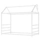 preview thumbnail 9 of 10, House Platform Twin Bed with Roof and Chimney Design, Sturdy Metal Frame