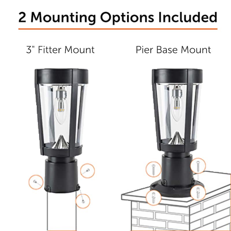 Amphora Bulb Solar Powered Light with Pier and 3inch Fitter Mount