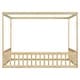 preview thumbnail 25 of 29, Full Size Canopy Frame Floor Bed with Fence,Guardrails