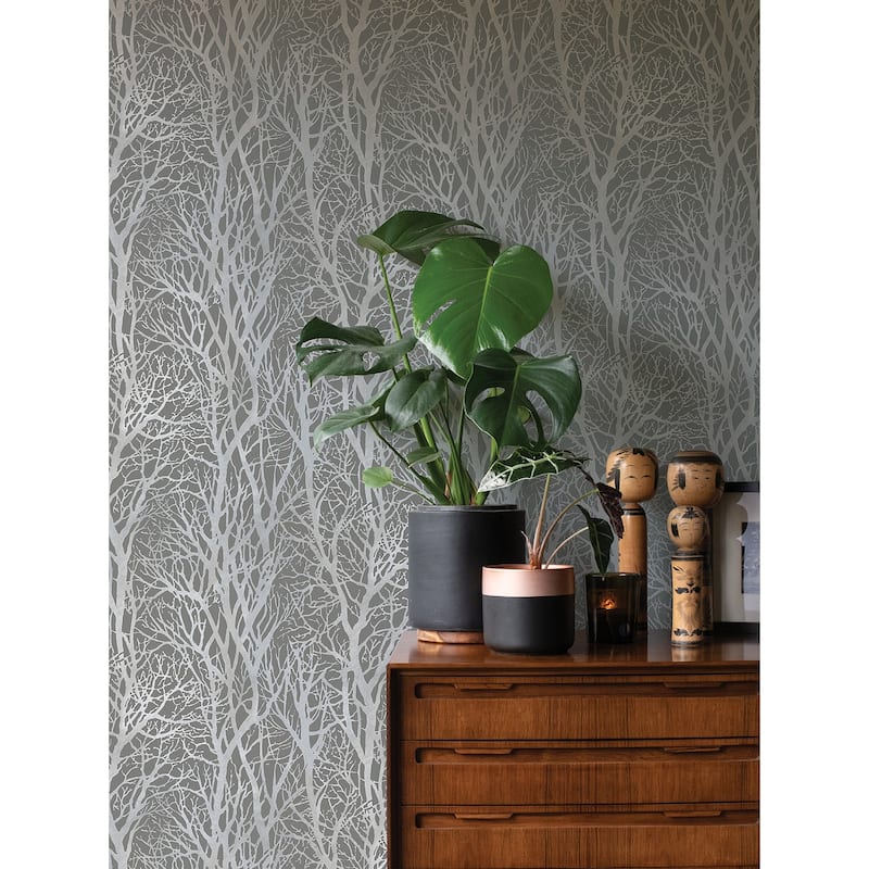 Advantage Yasuo Grey Tree Branch Wallpaper - 20.9in x 396in x 0.025in - 20.9in x 396in x 0.025in