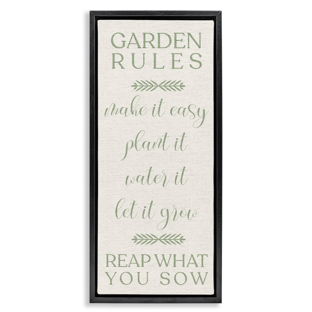 Stupell Country Garden Rules Framed Floater Canvas Wall Art Design By Lil' Rue