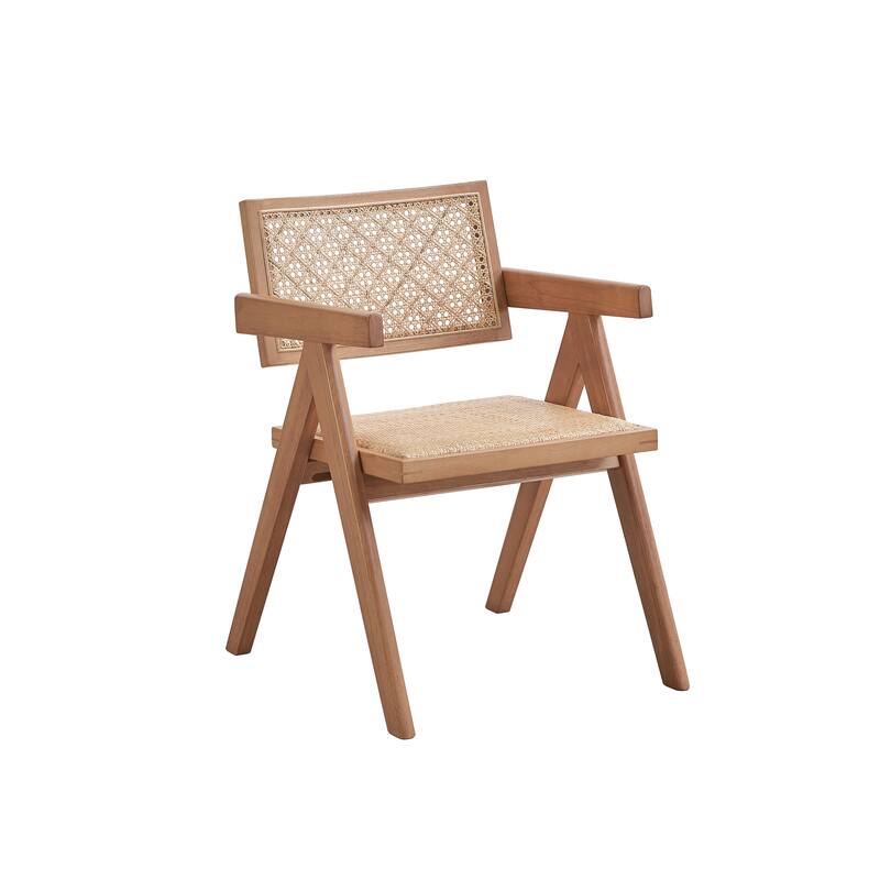 Velentina Rattan & Natural Finish Arm Chair (Excluding the table)