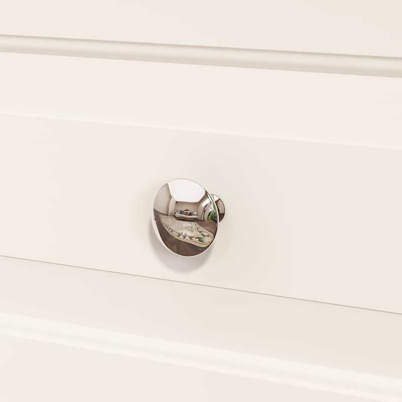 70.9"H Family Wardrobe/Armoire/Closet with Mirror Doors White Lacquer