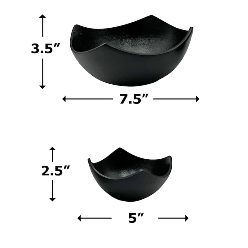 Set of 2 Decorative Handmade Aluminum Modern Bowl - Set of 2