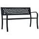 preview thumbnail 1 of 4, 47.2" Steel Garden Furniture, Made of Steel and Lattice-Patterned Plastic, Outdoor Occasion Bench, Simple Park Bench Black