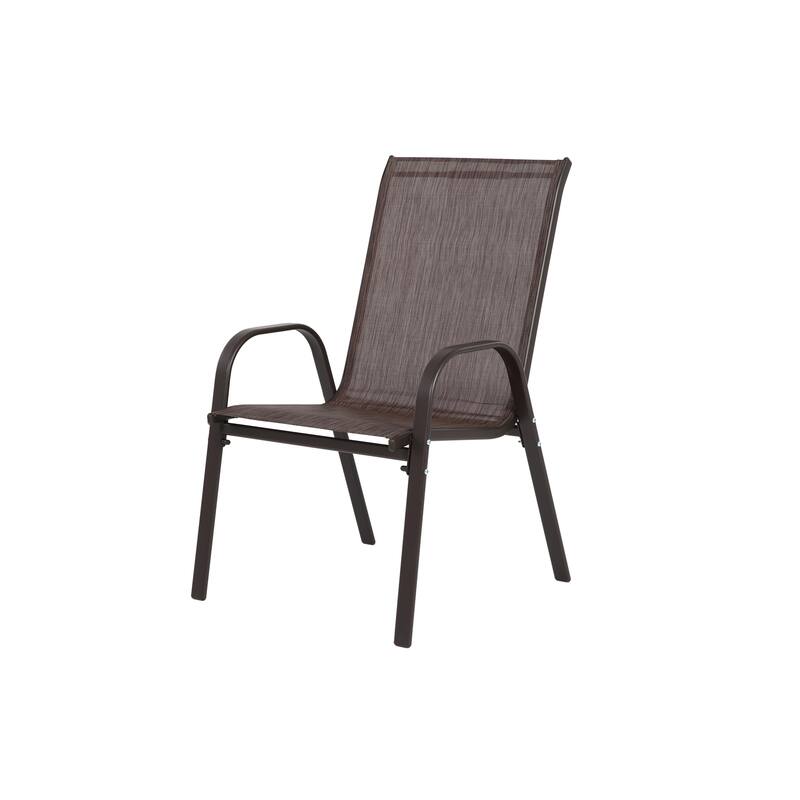 4 Piece Patio Chairs, Outdoor Camping Chairs with Breathable Textilene Fabric, Set of 2 Garden Chairs with Armrest High Backrest