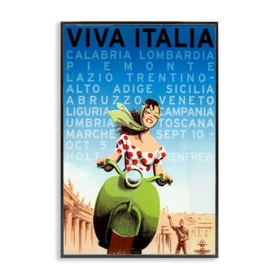 Stupell Vintage Italy Travel Ad Framed Giclee Art Design By Marcus Jules