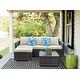 preview thumbnail 25 of 28, 3 Piece Patio Conversation Sets Outdoor Couch Patio Furniture Sectional Wicker Sofa Set