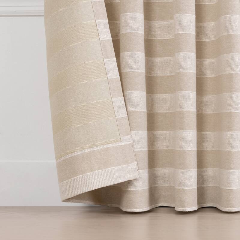 Mercantile Farmhouse Horizontal Stripe Rod Pocket Curtain Panel