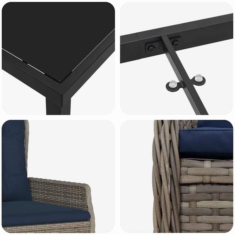 vidaXL Garden Dining Set Poly rattan