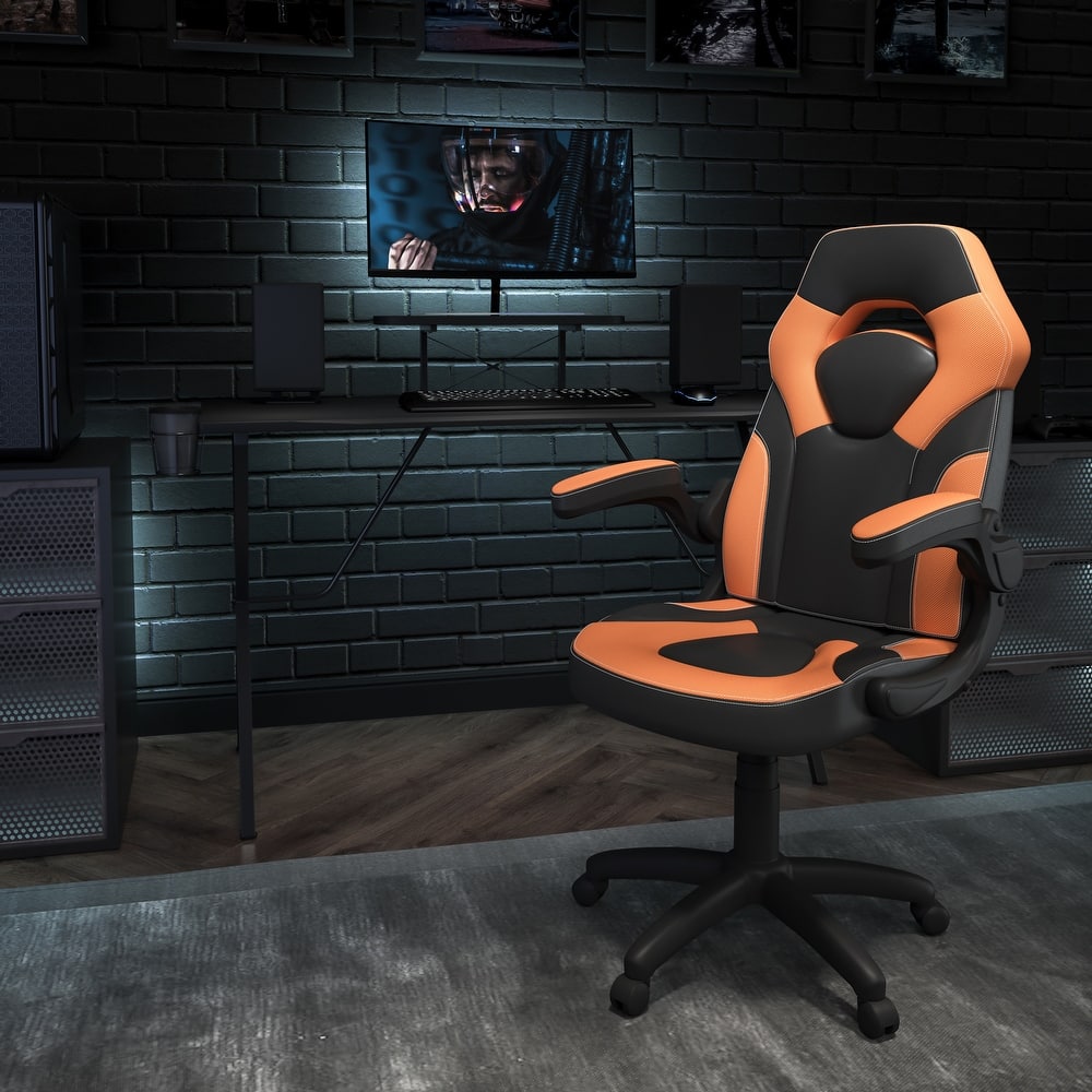 Gaming Desk & Chair Set with Cup Holder, Headphone Hook, and Monitor Stand