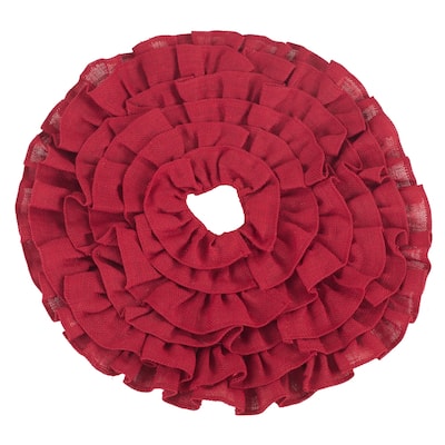 Ruffled Jute Christmas Tree Skirt
