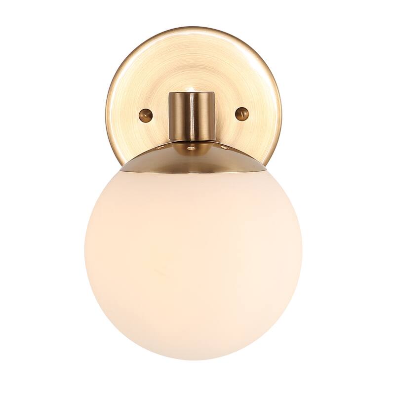 Cecil Globe Metal/Frosted Glass Modern Contemporary LED Vanity, by JONATHAN Y