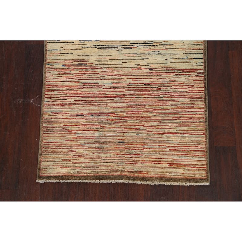Modern Gabbeh Kashkoli Oriental Kitchen Area Rug Wool Hand-knotted - 3'2" x 4'7"