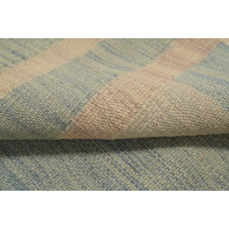 Hand Woven Oriental 100% Wool Carpet Southwestern Modern Multi-Colored Kilim Area Rug - 9' 11'' X 6' 8''